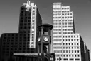 Rascacielos y el antiguo reloj semáforo de la Potsdamer Platz
