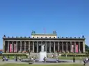 The colonnade of the Altes Museum across the Lustgarten