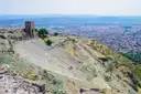 The steep ancient theatre on the acropolis of Pergamon in Turkey