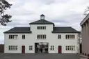 Tower A, the white gatehouse of the Sachsenhausen camp