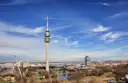 The Olympic Tower rising above the Olympiapark and the city