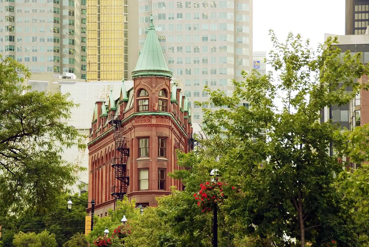 The red-brick Gooderham Flatiron Building in Toronto's Old Town
